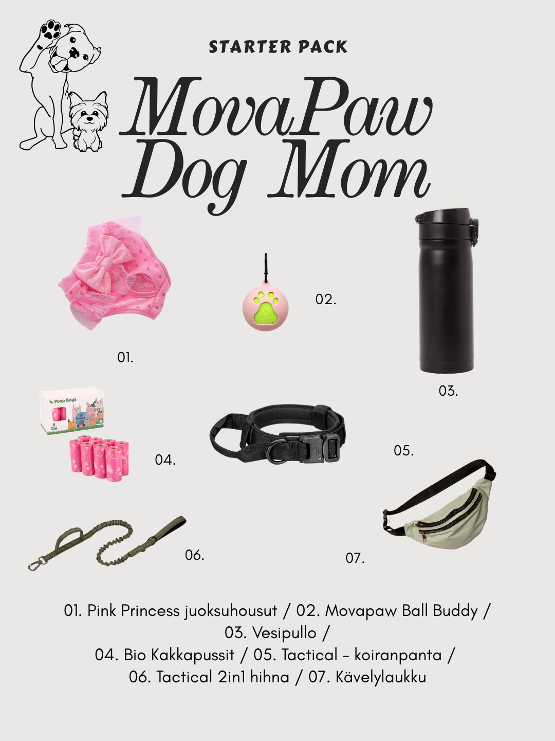 MovaPaw Dog Mom starter pack - Kaikki mitä dog mom tarvitsee 🐾💗