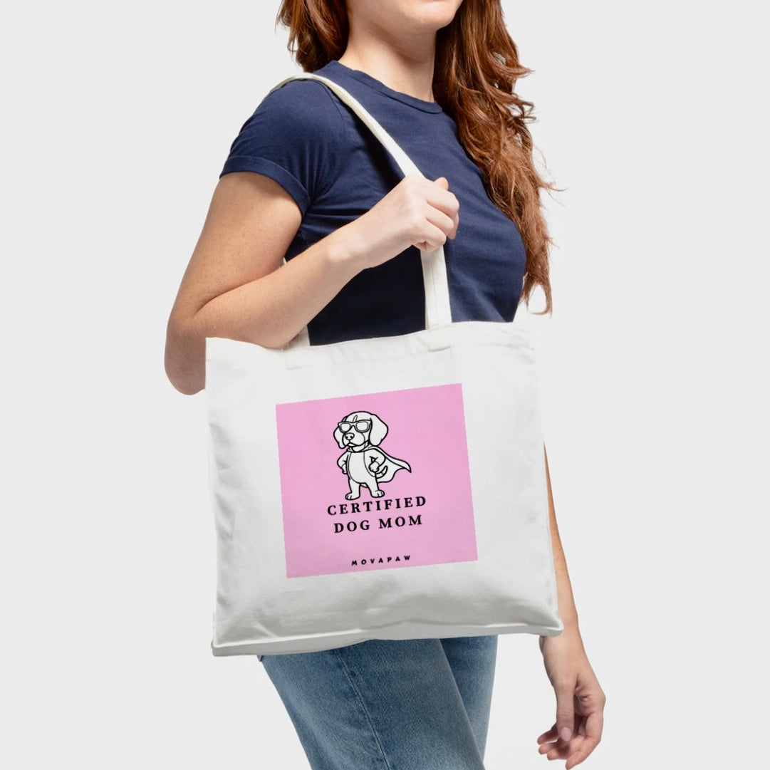 Certified Dog Mom – puuvillakangaskassi 34 x 34cm