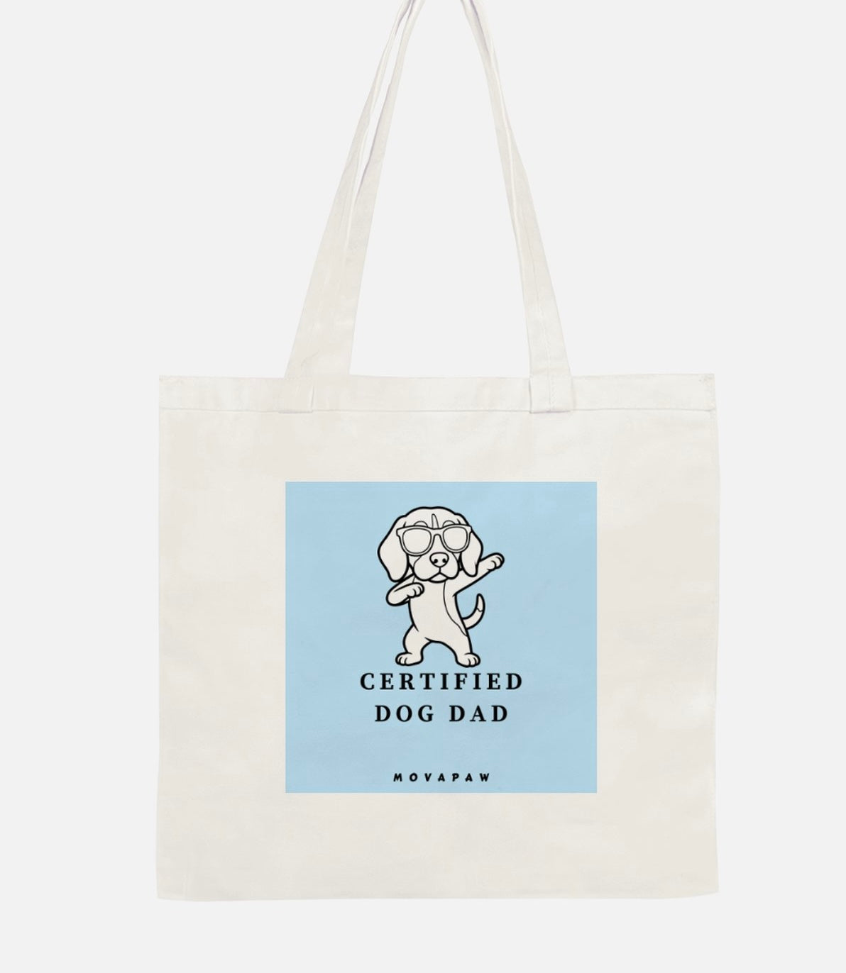 Certified Dog Dad – puuvillakangaskassi 34 x 34cm
