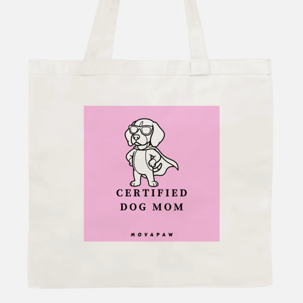 Certified Dog Mom – puuvillakangaskassi 34 x 34cm