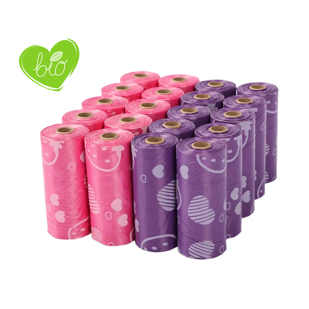 MovaPaw Bio Poop Bags – Berry Scented (8 Rolls / 120 Bags)
